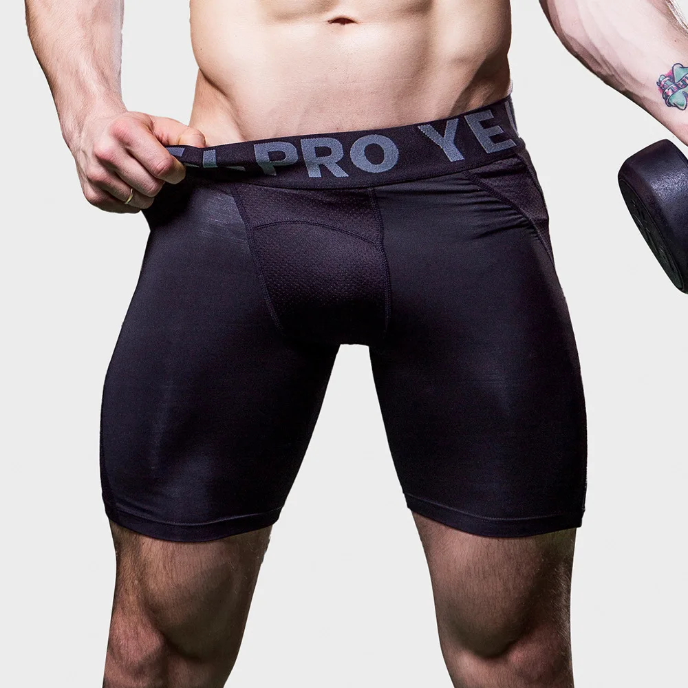 Men\'s Sports Fitness Shorts Gym Training Quick-Drying Compression Leggings Cycling Shorts Basketball Running Short Workout Tight