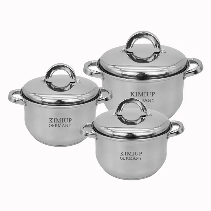 Stainless Steel Pot Set Double Ear Soup Pot With Steel Cover Relocation Gift Modern Simplicity Kitchen Smokeless Pan Cookware