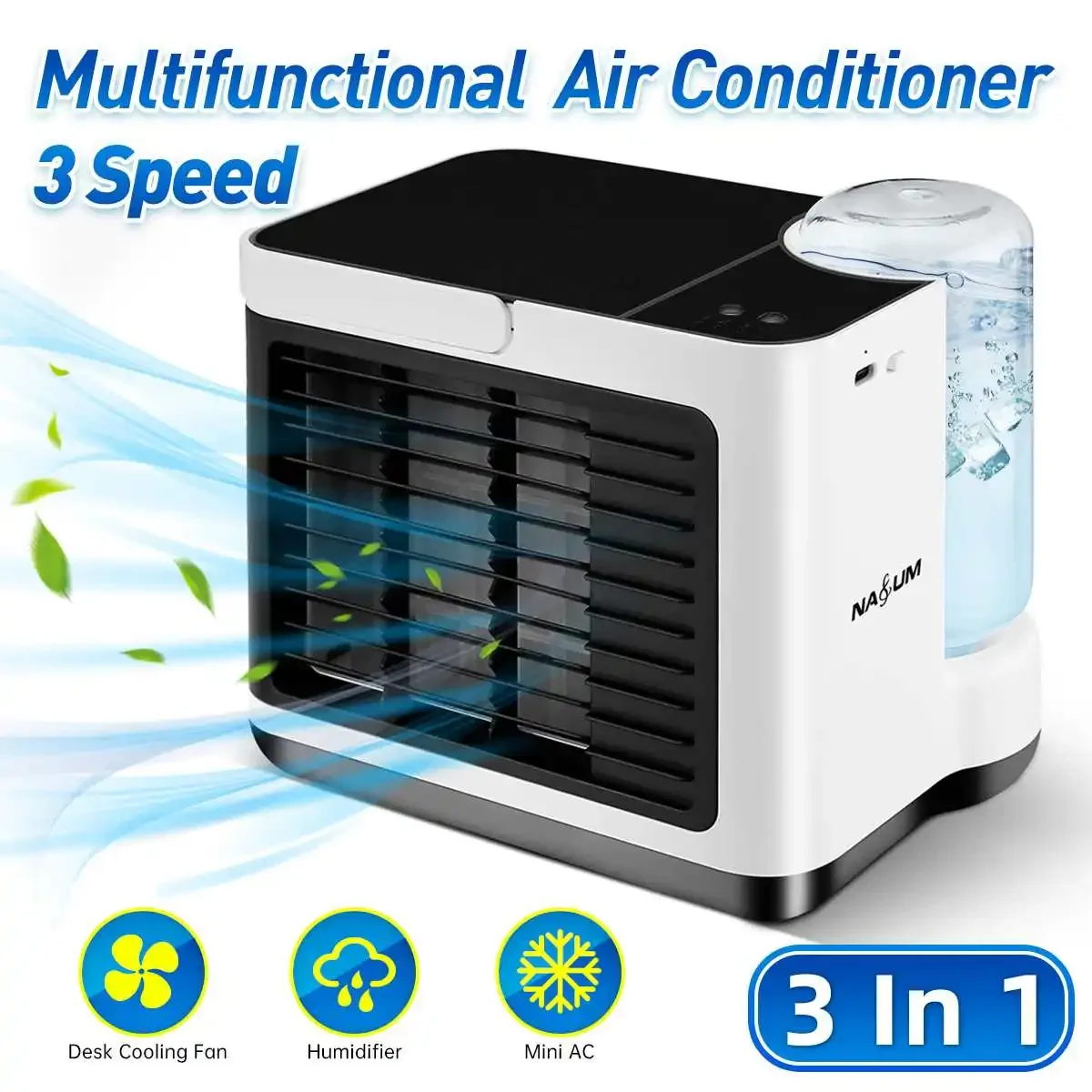 

Portable Air Conditioning Fan Mini Air Conditioner Anion Purifier Humidifier Home Office Desktop USB Air Cooling Fan Air Cooler