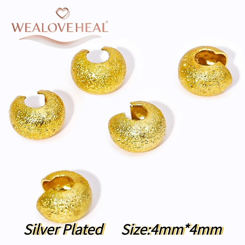 50/100 Stück 18K vergoldete Messing-C-Form-Klemmverschlüsse 3/4/5mm Halbmond-Klemmperlen Stopper DIY Schmuckherstellung Zubehör – Detail 36