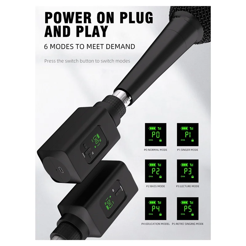 

【НОВИНКА】Профессиональный беспроводной микрофонный преобразователь Беспроводная система для гитары XLR передатчик и приемник динамический микрофон