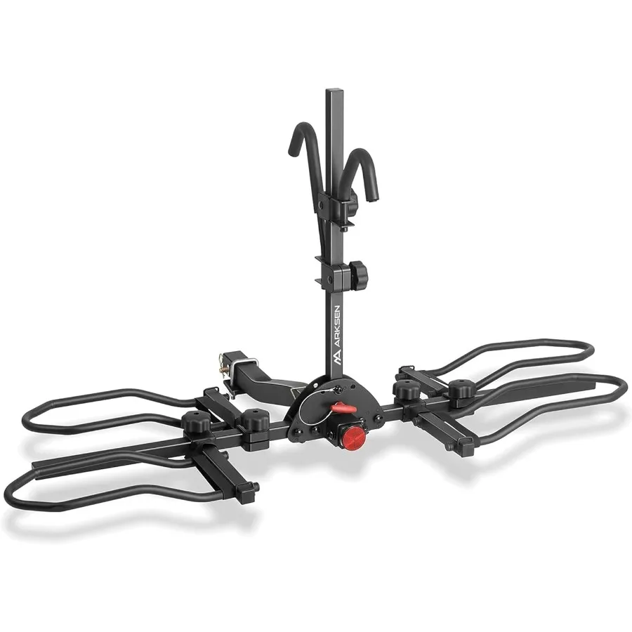 Hitch Mounted Bike Rack Smart Tilting 2-Bike Platform Style 150 lbs Capacity Carrier for Standard Fat Tire and Electric Bicycle