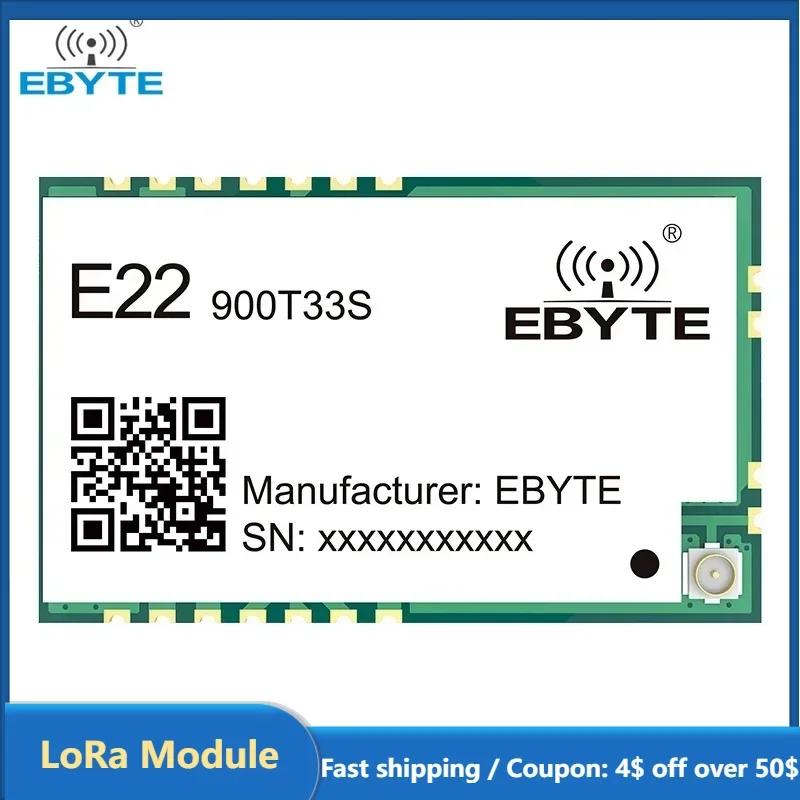 868/915MHz 2W LoRa Wireless Module EBYTE E22-900T33S IPEX Relay Networking 16KM Long Distance LBT RSSI SMD Module