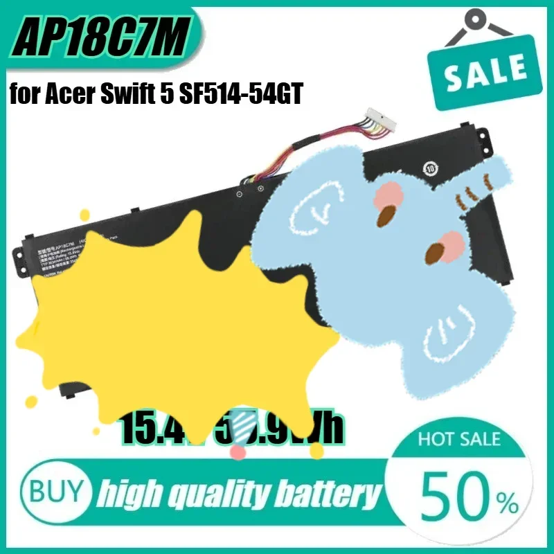 

15.4V 55.9Wh AP18C7M Laptop Battery for Acer Swift 5 SF514-54GT SP513-54N-546V SF313-52