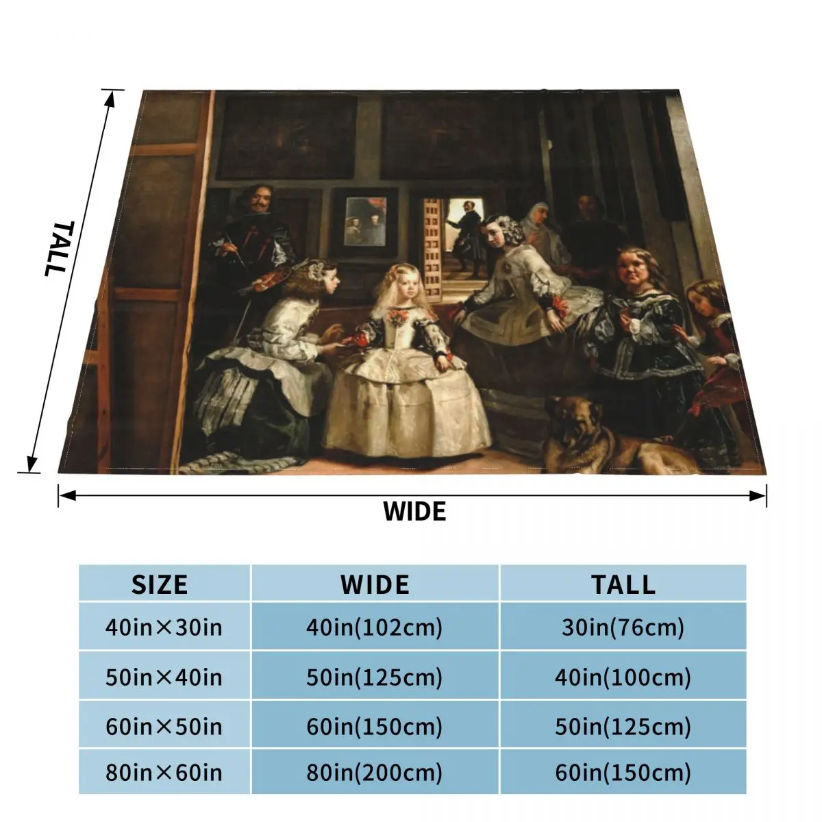 Las Meninas by Diego Velázquez Throw Blanket Large Blanket Hairy Blanket Baby Blanket