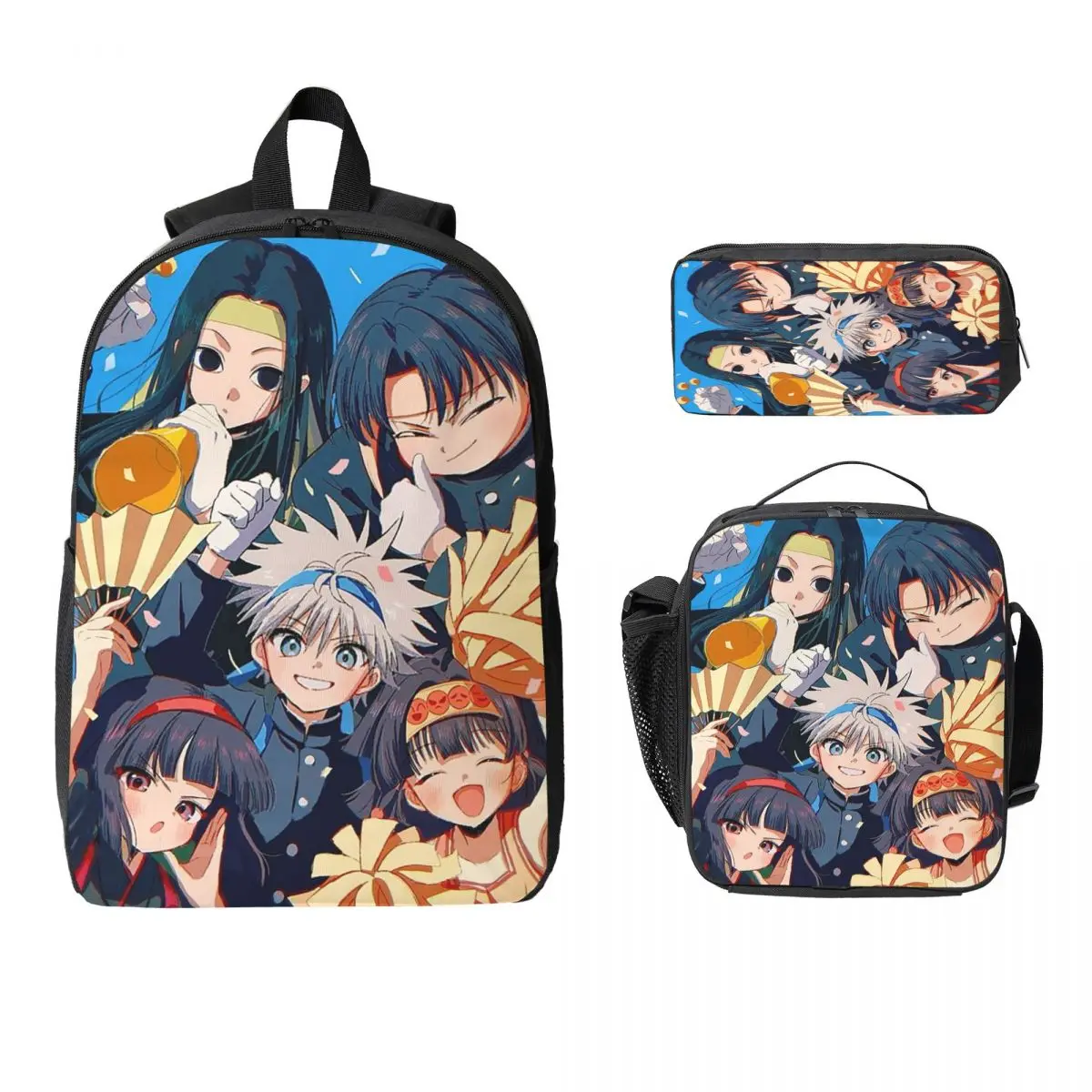 

Anime HXH Hunter x Hunter Backpack Student Boy Girls BookBag School Bag Laptop Shoulder Bags 3ps Insulated Lunch Bag Pencil Case