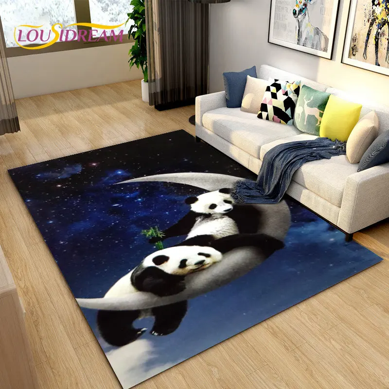 3D Cartoon Cute Panda Area Rug,Carpet Rug for Living Room Children\'s Room Decoration,Kid Play Crawl Soft Non-slip Floor Mat Gift