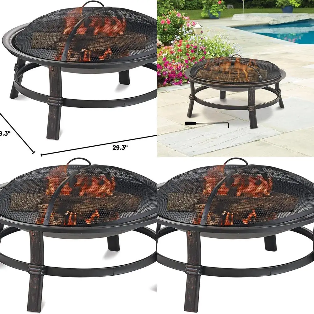

Brushed Copper Outdoor Wood Burning Fire Bowl, 15121MT Model