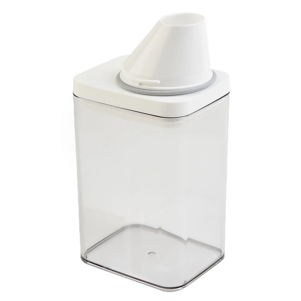 Laundry Detergent Storage Container with Airtight Double Seal Lid and Integrated Measuring Cup for Accurate Powder Portioning