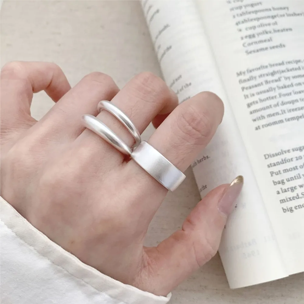 PANJBJ 925 Sterling Rings for Women Fashion Geometric Handmade Irregular Strip Ring Party Christmas Gift Dropshipping