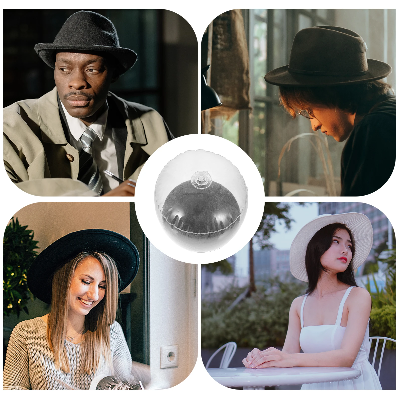 

PVC Hat Cap Holder for Men Women Round Dome Hat St Round Dome Caps Holder Black Smooth Surface Storage Rack