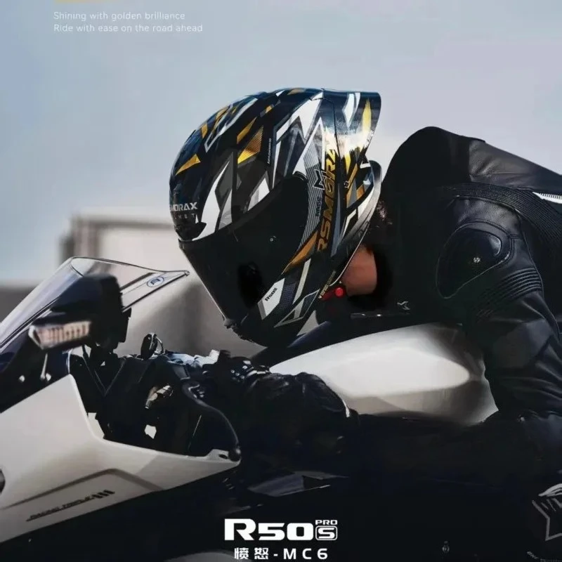 MOTORAX R50 Motorcycle Helmet Big Tail Wing Men Women Helmet Full-face Safety Track Sports Helmet Cascos Para Moto