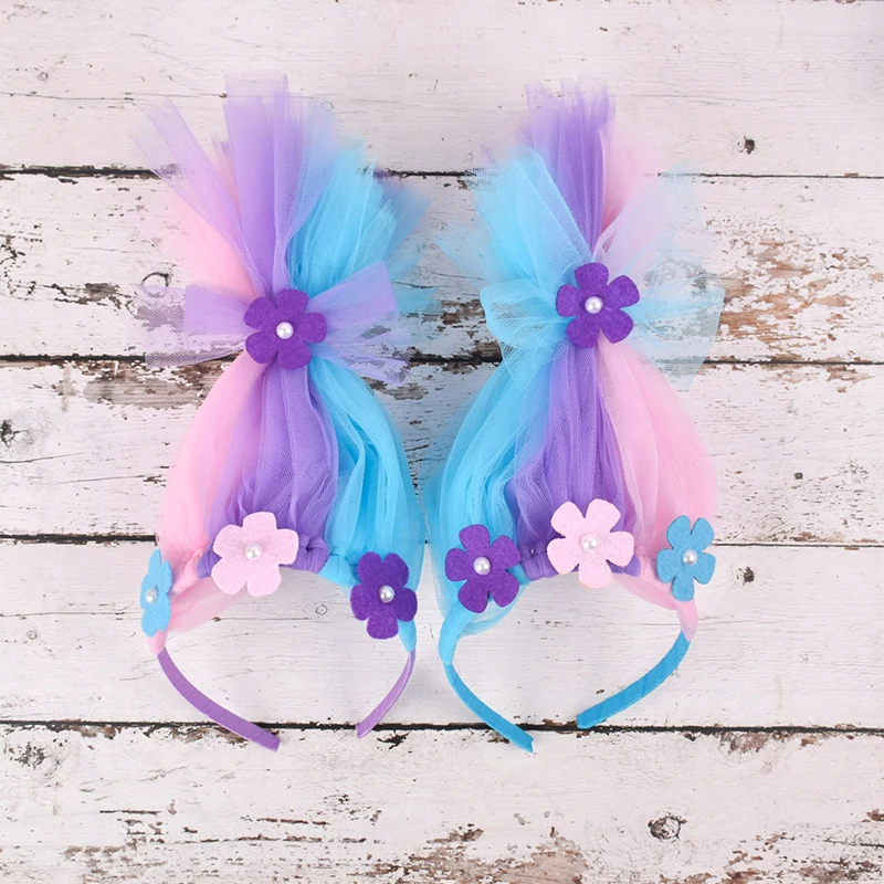 Halloween Magische Elf Cosplay Hoofdband Verwarde Prinses Poppy Trollen Haar Hoepel Uitvoering