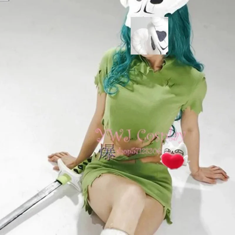 BLEACH Neliel Cosplay disfraz Nel pelucas máscara casco vestido de mujer para fiesta de Halloween rlu;3