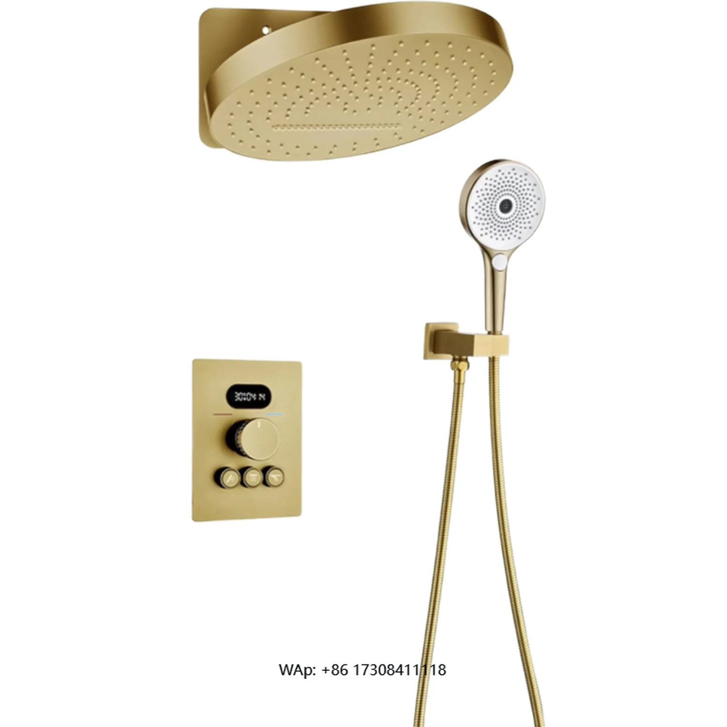 

Modern Style 3-Function Rain Shower Set Wall Mounted Brass Bathroom Faucet with Soft Spray for Apartments New Design