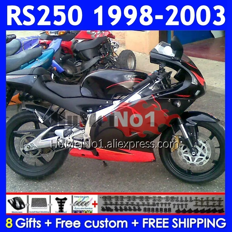 RS250RR For Aprilia RSV250 RS 250 RS250 RR 98 99 00 01 02 03 318No.36 RS-250 black grey 1998 1999 2000 2001 2002 2003 Fairing