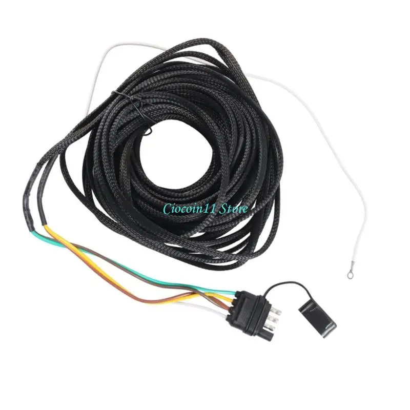 Y1UB 4 Pin 5 Wire 26Ft Trailer Wiring Harness with 4 Flat Connector Color Coded Wires