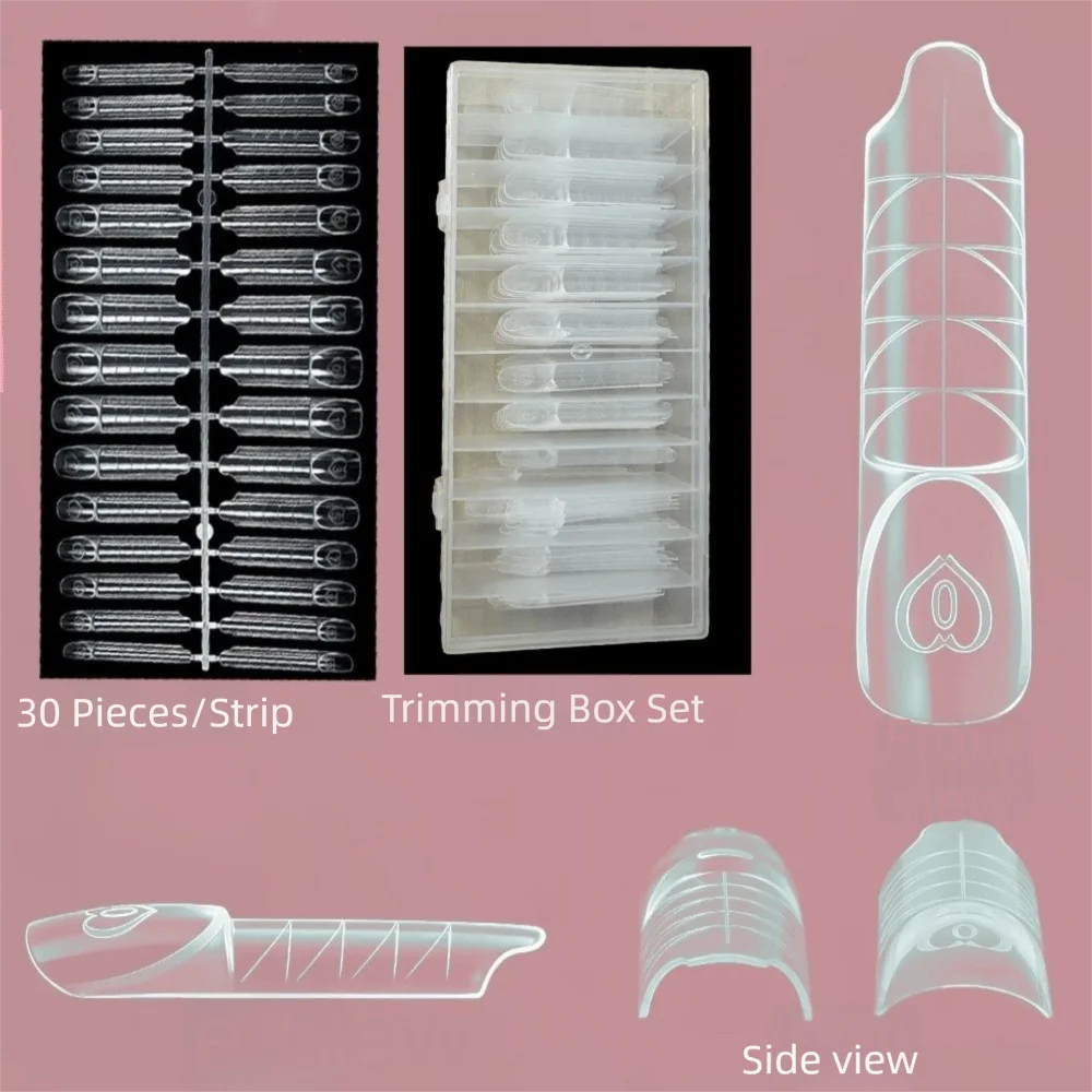 

75/150Pcs NEW 15 Sizes Space Nail Forms Reusable Transparent Poly Gel Forms Plastic Clear Nail Extension Builder Nail Art