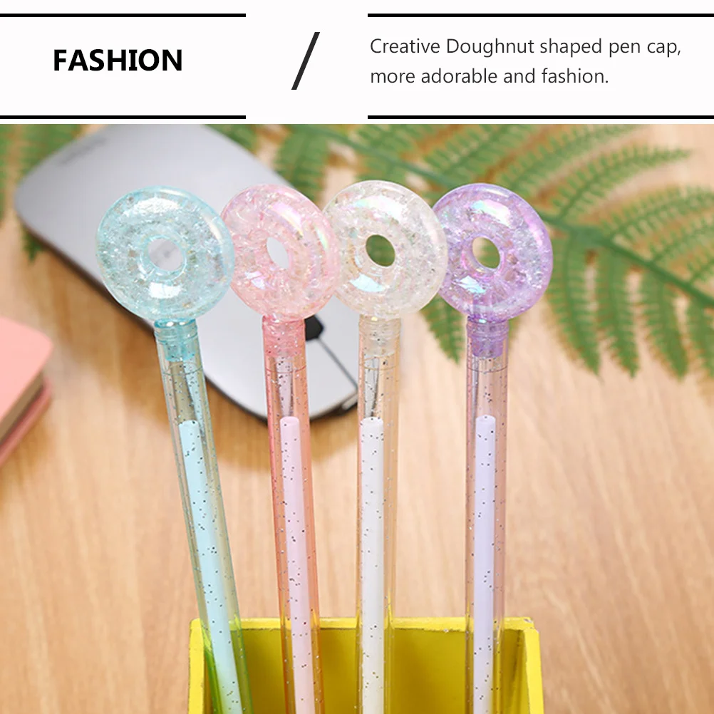 

8Pcs Crystal Donut Gel Pens Lovely Doughnut Shaped Ink Roller Pen for Smooth Writing Coloring and Crafting Gift Set