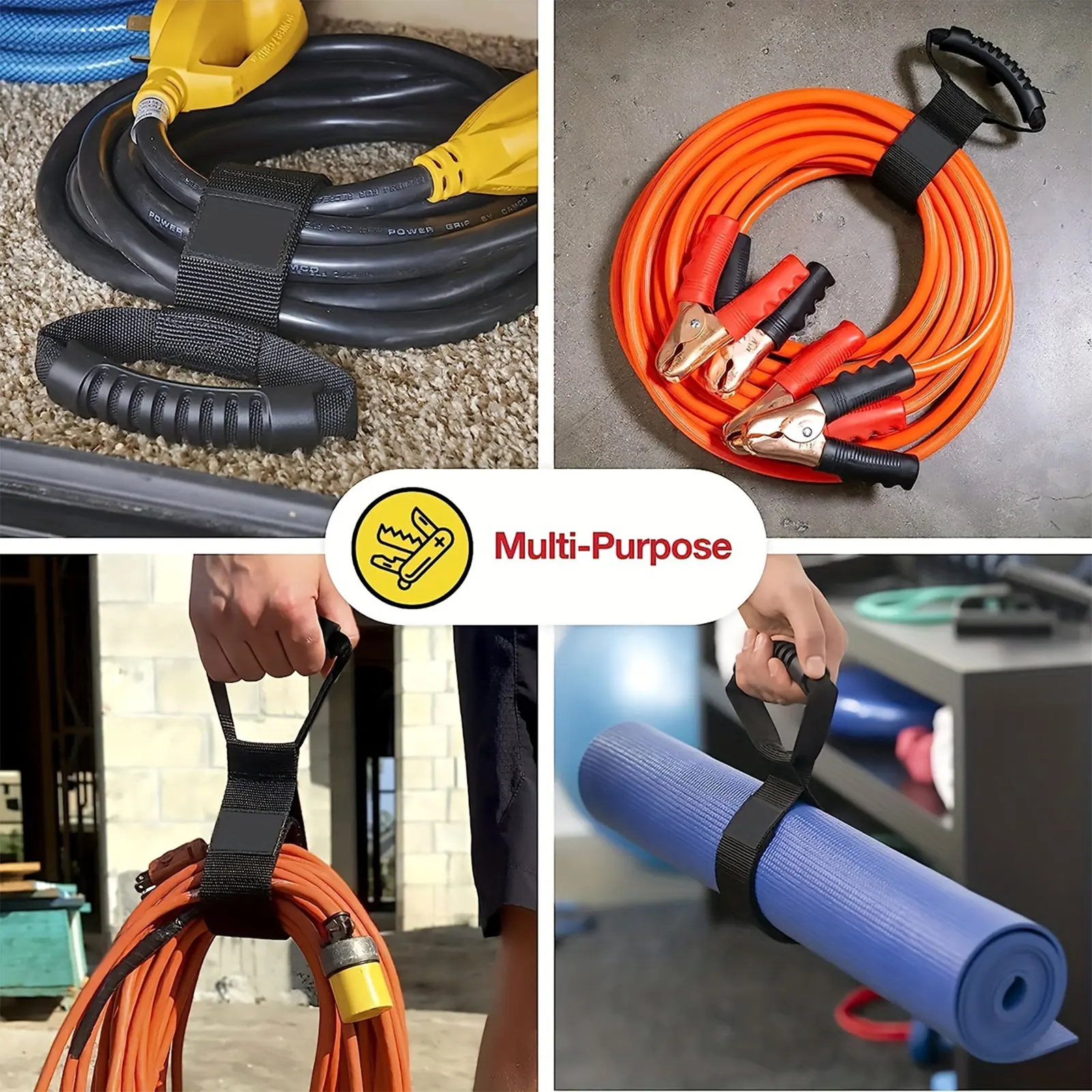 22 inch Black - Storage Straps by Storage -Extension Cord Organizer Vacuum Hose Holder Shop Storage Water Hose Organizer