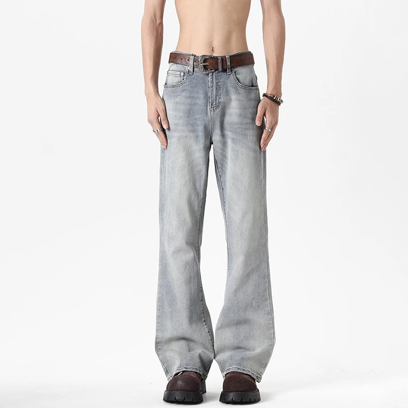 WTHT موضة 2025 الصيف الرجال التدرج غسل شارع العليا الدنيم السراويل العصرية النمط الأمريكي واسعة الساق فضفاض الجينز الذكور 2A1555