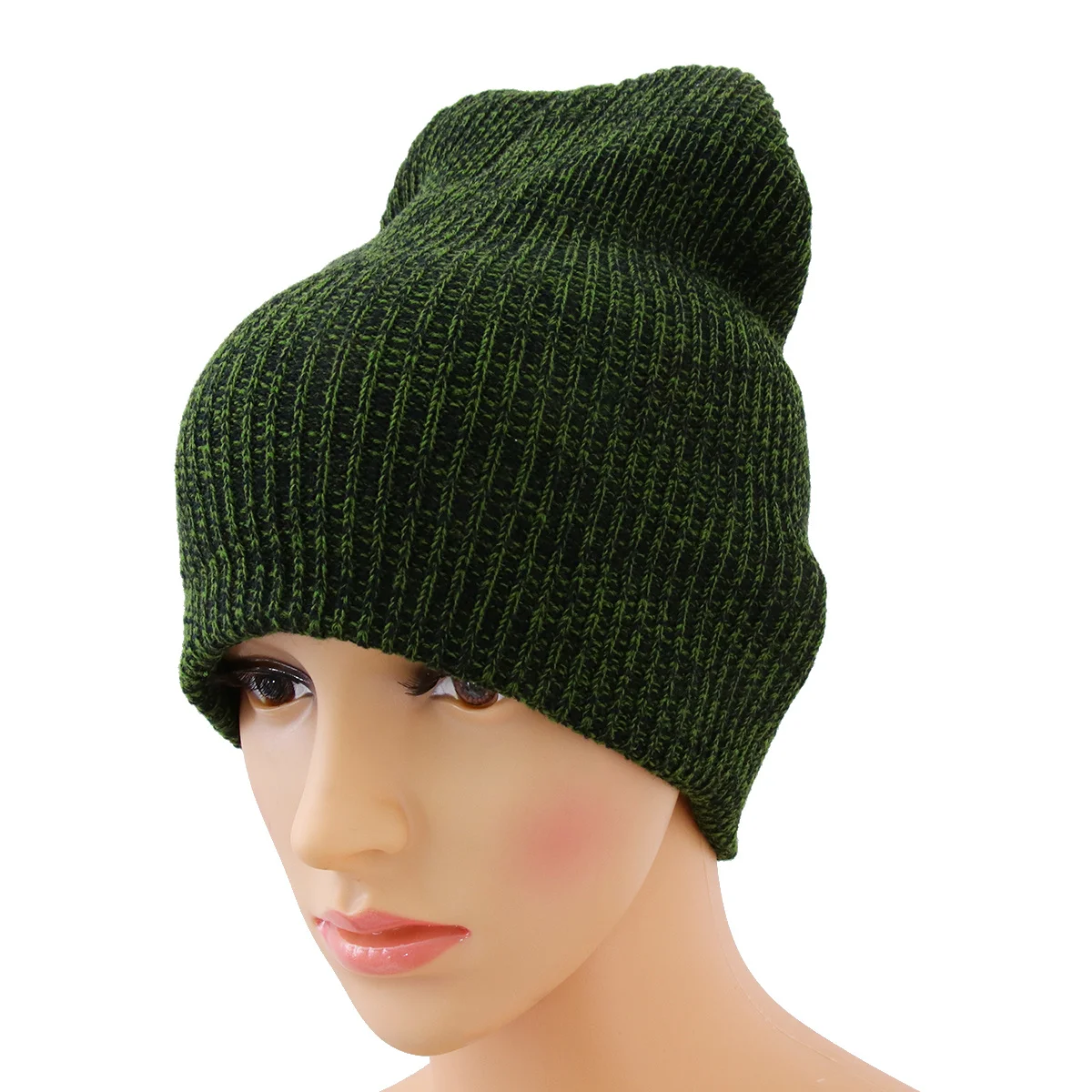 

Men'S Winter Hat Army Green Knitted Beanie Cap Warm Ski Hat For Men Women Hip-Pop Woolen Riding Cap