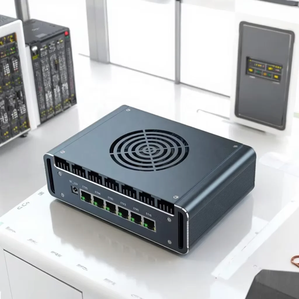 6x2.5G Lan Enterprise Mini Server Intel N300 16G DDR5 RAM 512G SSD Dual 4K Linux Industrial Automation edge Computing Wi-Fi /5G