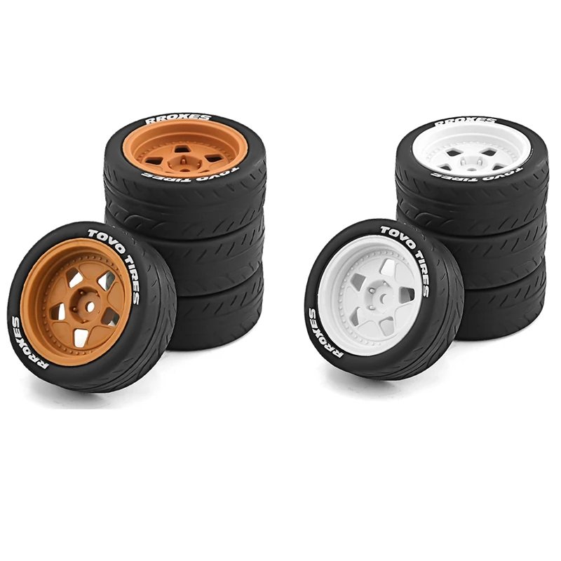 4PCS 68Mm 1/10 RC Racing Car Tires On Road Touring Drift Car Tyre Wheel For Tamiya TT01 TT02 XV01