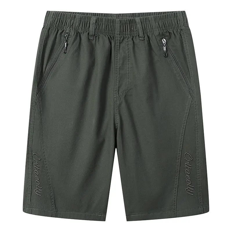 Fashion 2026 Summer Cotton Shorts Wear Thin Casual Middle-aged Zipper Pocket Men's Large Size 5XL Korean Short Pants Gym Shorts