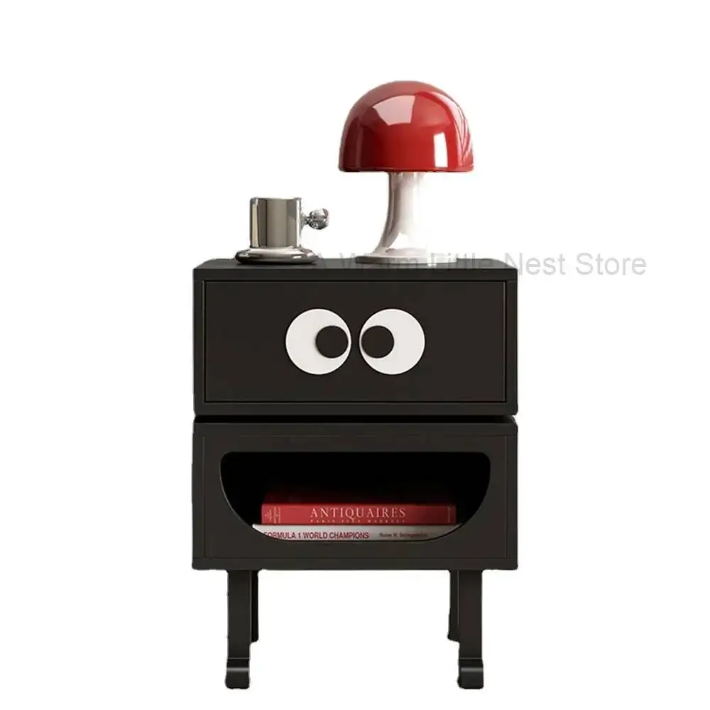Wood Design Nightstands Black Italian Modern Kawaii Kids Cute Storage Nightstands Center Pretty Muebles Interior Decorations