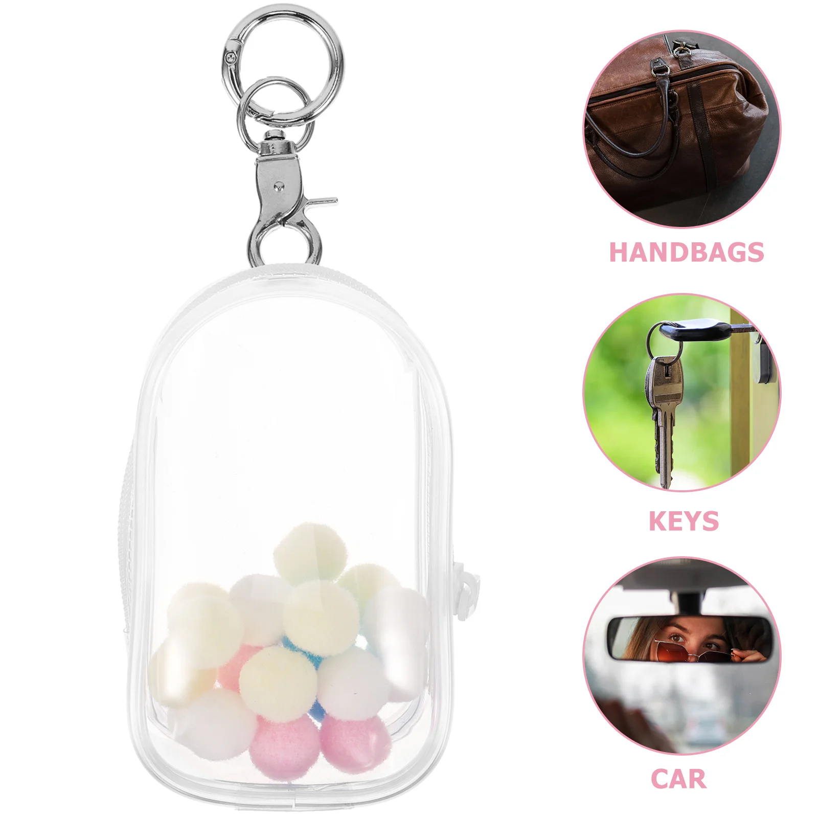 Outing Bag Clear Organizer Mini Display Pouch Reborn Tote Hanging Storage Portable Holder Outdoor Small Key Ring