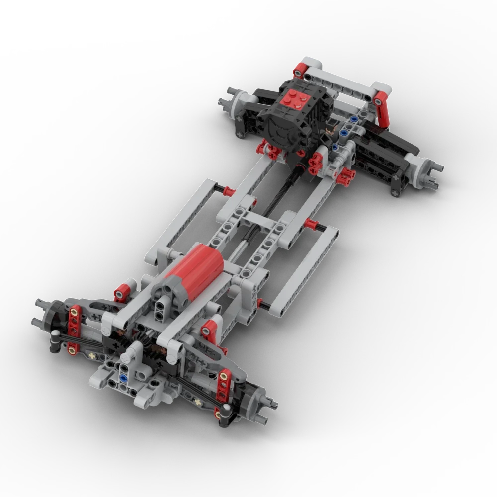 4WD Chassis Vehicle Independent Suspension Differential Steering Axle Compatible with Building BlocksTechnical Parts Toys