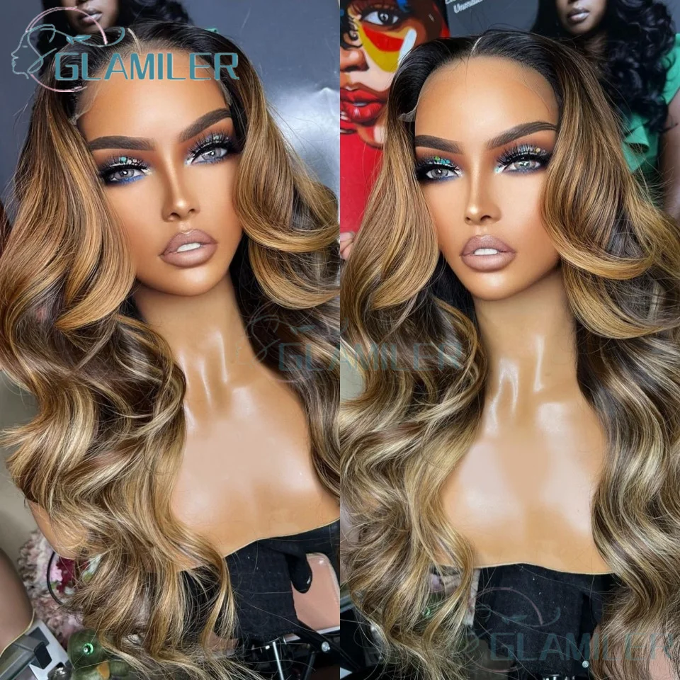 Brazilian Layered Human Hair Wigs For Women Blowout Looks Put On And Go Lace Closure Wig Glueless Highlight 13x4 Silk Top Wigs