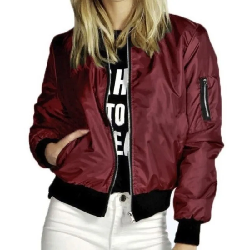 2025 Autumn Winter Fashion Women New Streetwear Jacket Casual O Neck Solid Color Zipper Female Short Jacket Outwear Clothing