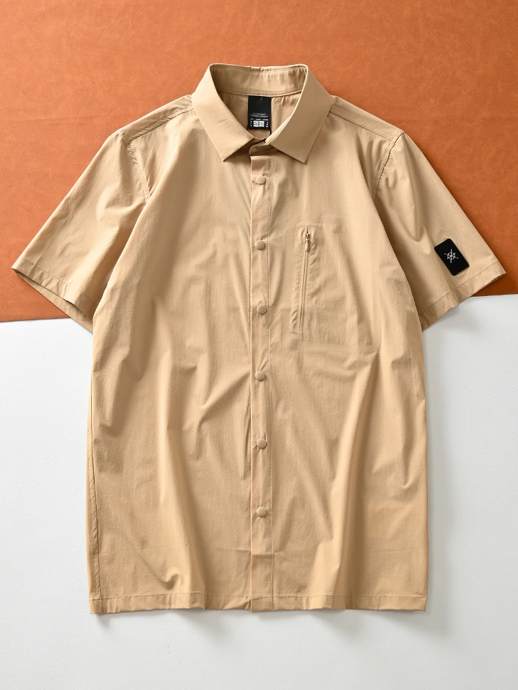 

DiJia PingTie Quick Dry Woven Fabric Short Sleeve Business Casual Shirt Men's Commuter Versatile Summer Top Male Clothing