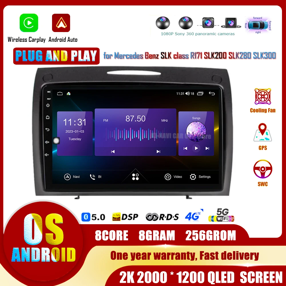 

Android 13 For Mercedes Benz SLK R171 W171 2004 - 2011 Car Radio Multimedia WIFI Player Stereo Navigation GPS Carplay RDS DSP