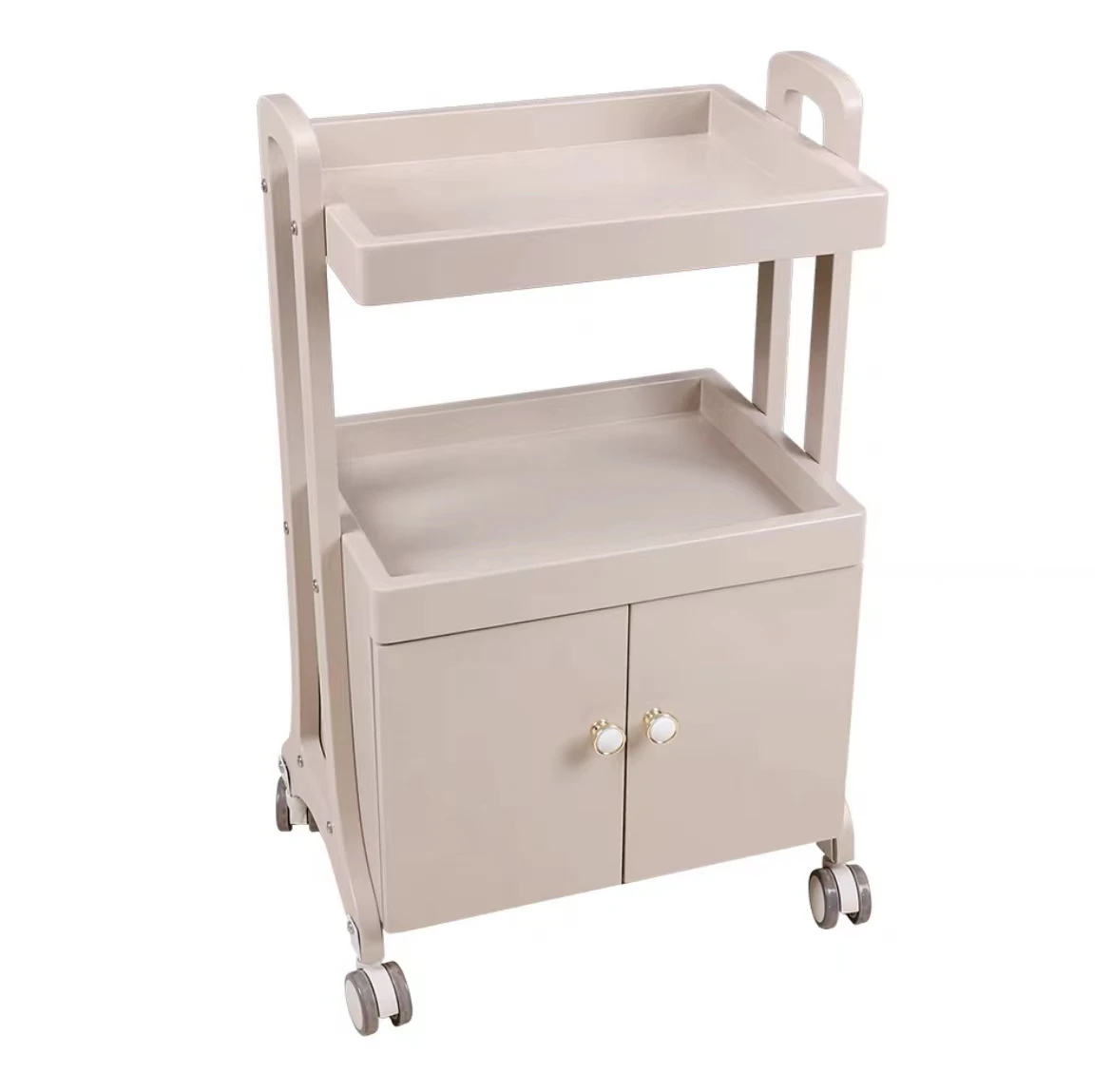 Luxury all-steel structure beauty trolley has storage function and can bear 150KG mobile rack for beauty salons