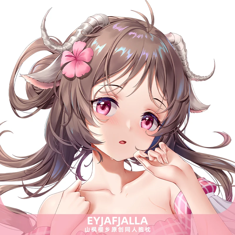 Eyjafjalla (여름 꽃) (Arknights) 다키마쿠라 섹시한 애니메이션 소녀 바디 베개 커버 베갯잇