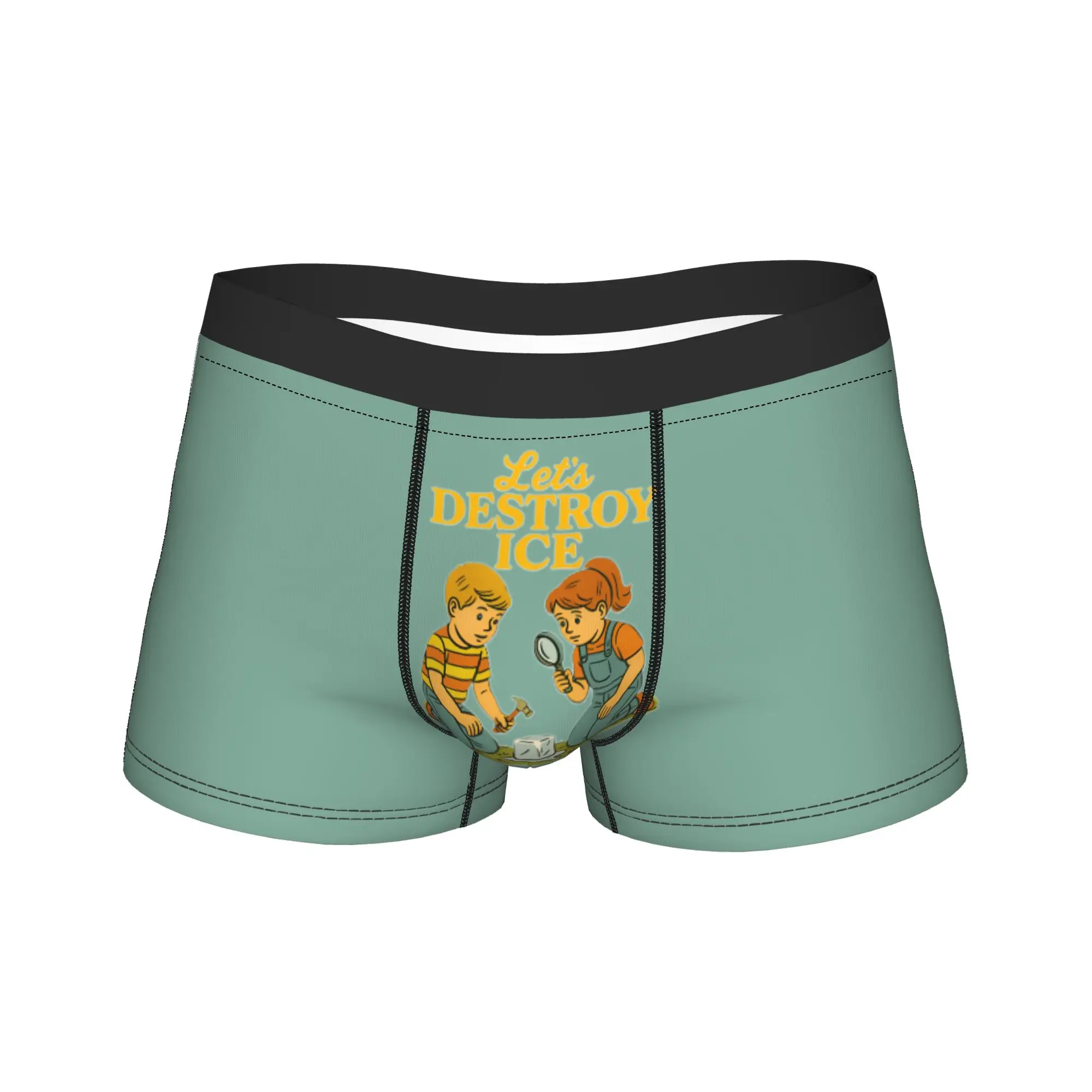 

Abolish ICE Underwear Elastic Underpants Print Boxer Brief For Men Pouch Plus Size Trunk