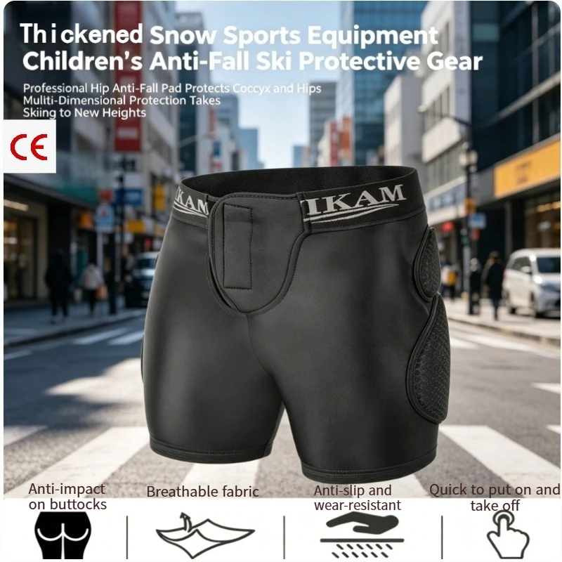 Kids' Motorcycle Protective Shorts, Off-Road Riding Hip Protection, Anti-Fall Seat Pad, Breathable Padded Impact Gear