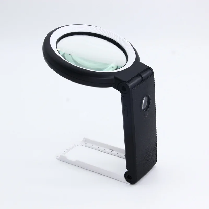 Desktop Handheld Magnifier Dual-Purpose Magnifying Glass 30X 10X 18Led Cold and Warm Light