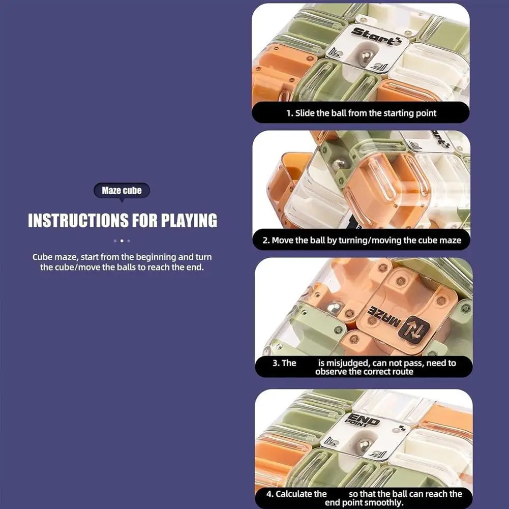 ثلاثية الأبعاد المتاهة المكعب السحري ستة جوانب شفافة لغز سرعة مكعب كرة دوارة مكعبات المتاهة لعب للأطفال الإجهاد المخلص اللعب #5