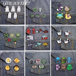 Horror Anime Movies TV Ghost Brooch Enamel Pins Cartoon Animal Capybara Goose US Dollar Flower Pin Bag Lapel Badge Jewelry Gifts