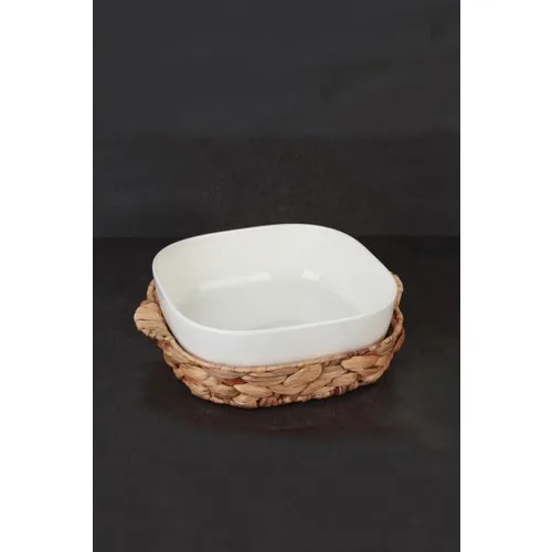 Acar Porcelain Straw Basket Oven Container 20 cm