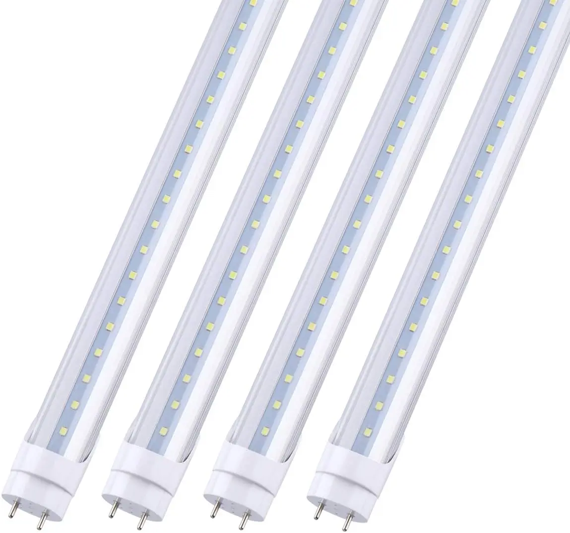 4FT T8 LED Tube Light G13 Base T8 Ballast Bypass Required, Dual-End Powered, 5000K Daylight White 22W, 60W Replacement LED