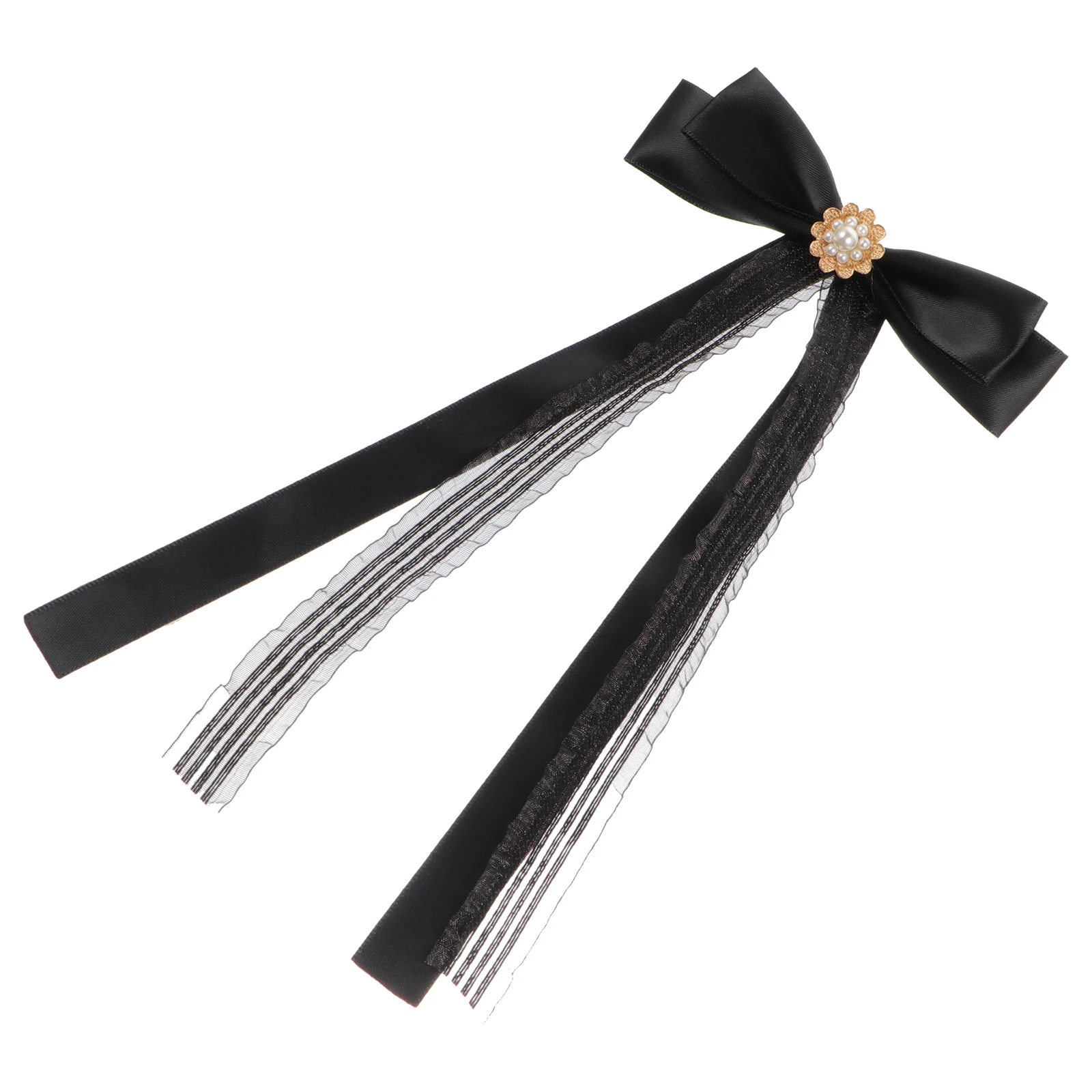 

Bow Tie Clothes Accessory Enamel for Women Black Brooch Bowtie Shirt Bowknot Student