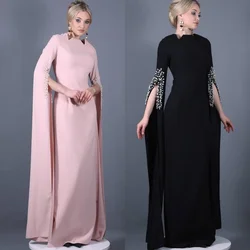 Customized  Sexy Casual   Jersey Beading Ruched Beach A-line High Collar Bespoke Occasion Gown Long Dresses