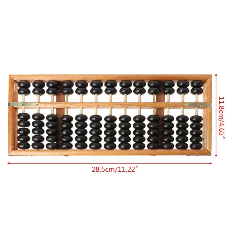 Portable Chinese 13 Digits Column Abacus Arithmetic Soroban Calculating Counting Math Learning Tool for Children