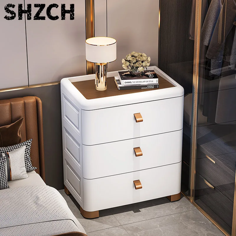 Plastic Bedside Table with Drawers, Narrow Multi-Layer Storage Cabinet for Bedroom, Bathroom & Living Room Gap Organizer