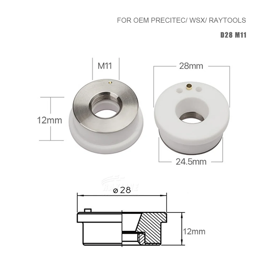 Raytools Optic Ceramic Body Cutting Head Accessories Laser Cutting Ceramic Ring Fiber With Stable Signal Nozzle Connector D32